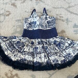 Blue and White Printed Dress